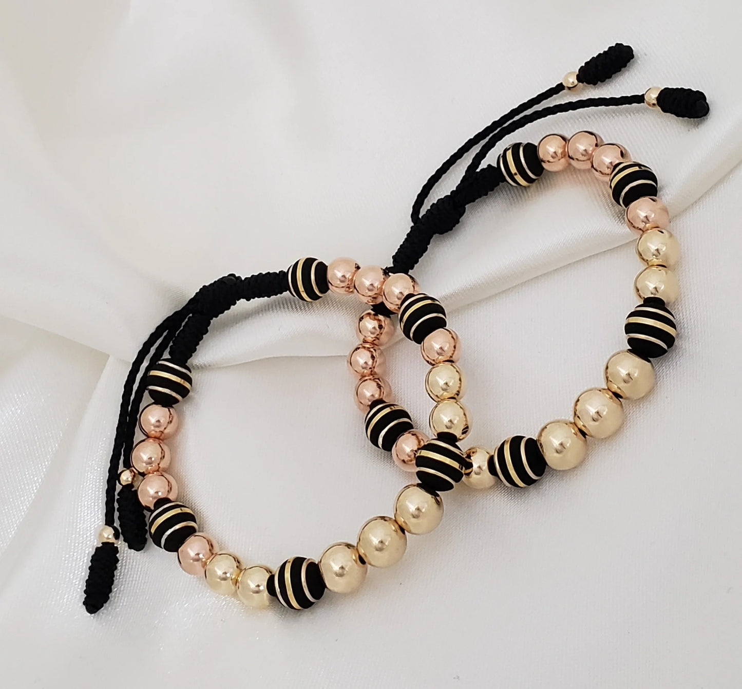 ¡Super Promoción! Pareja ❤️ Brazalete bicolor con neopreno 8mm y balin liso 8,7 mm.