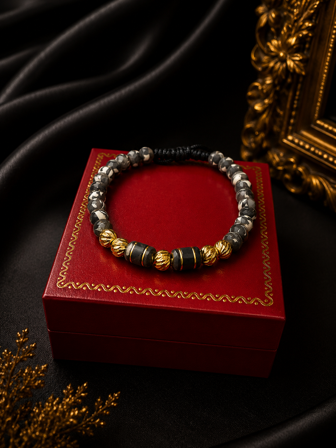 PULSERA CON NEOPRENO MILITAR Y BALIN DIAMANTADO