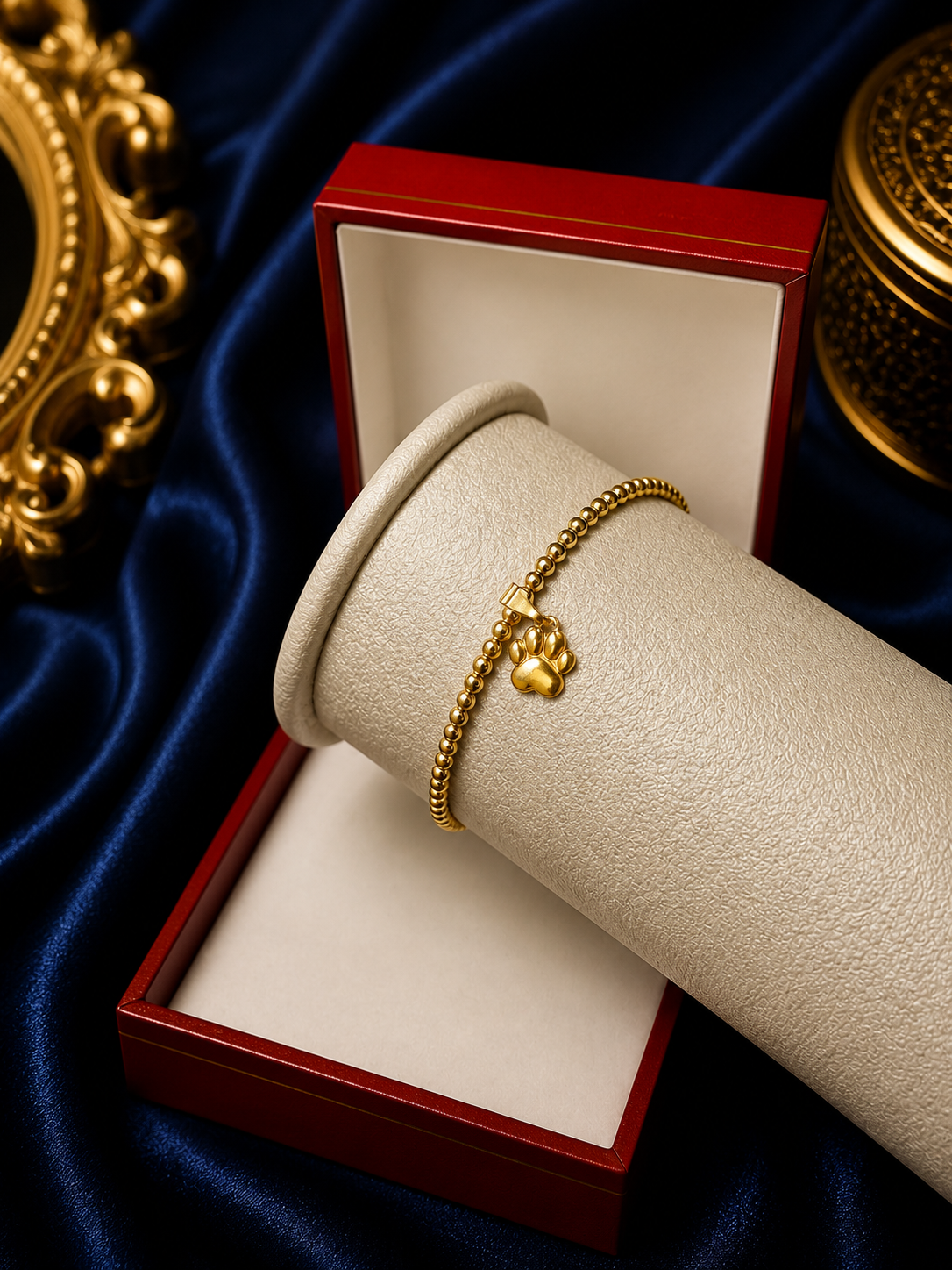 PULSERA CON DIJE HUELLITA Y BALIN LISO CONTINUO