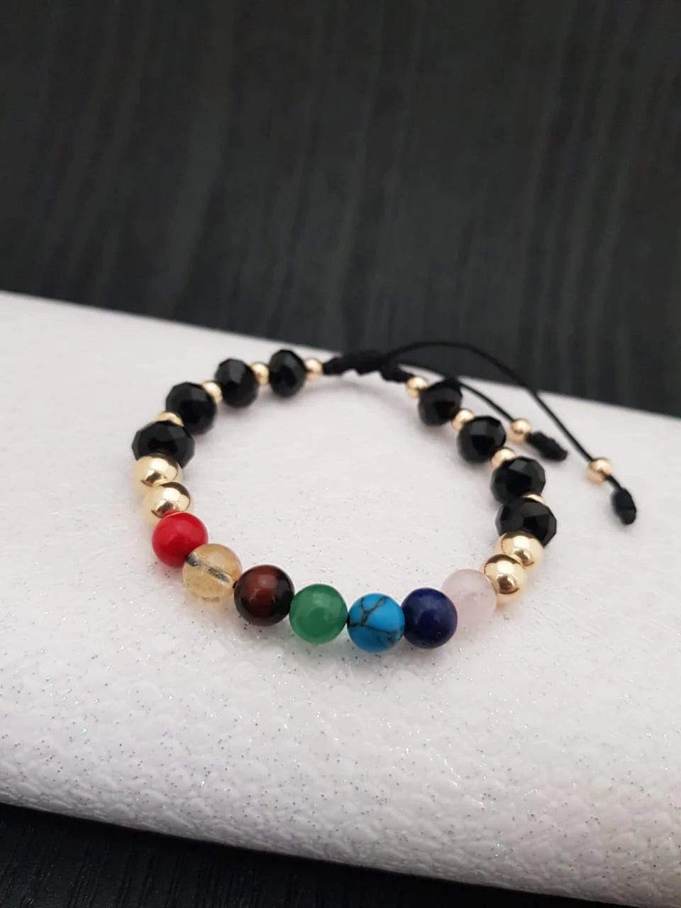 Brazalete 7 CHAKRAS, elaborada con 8 y 4 mm