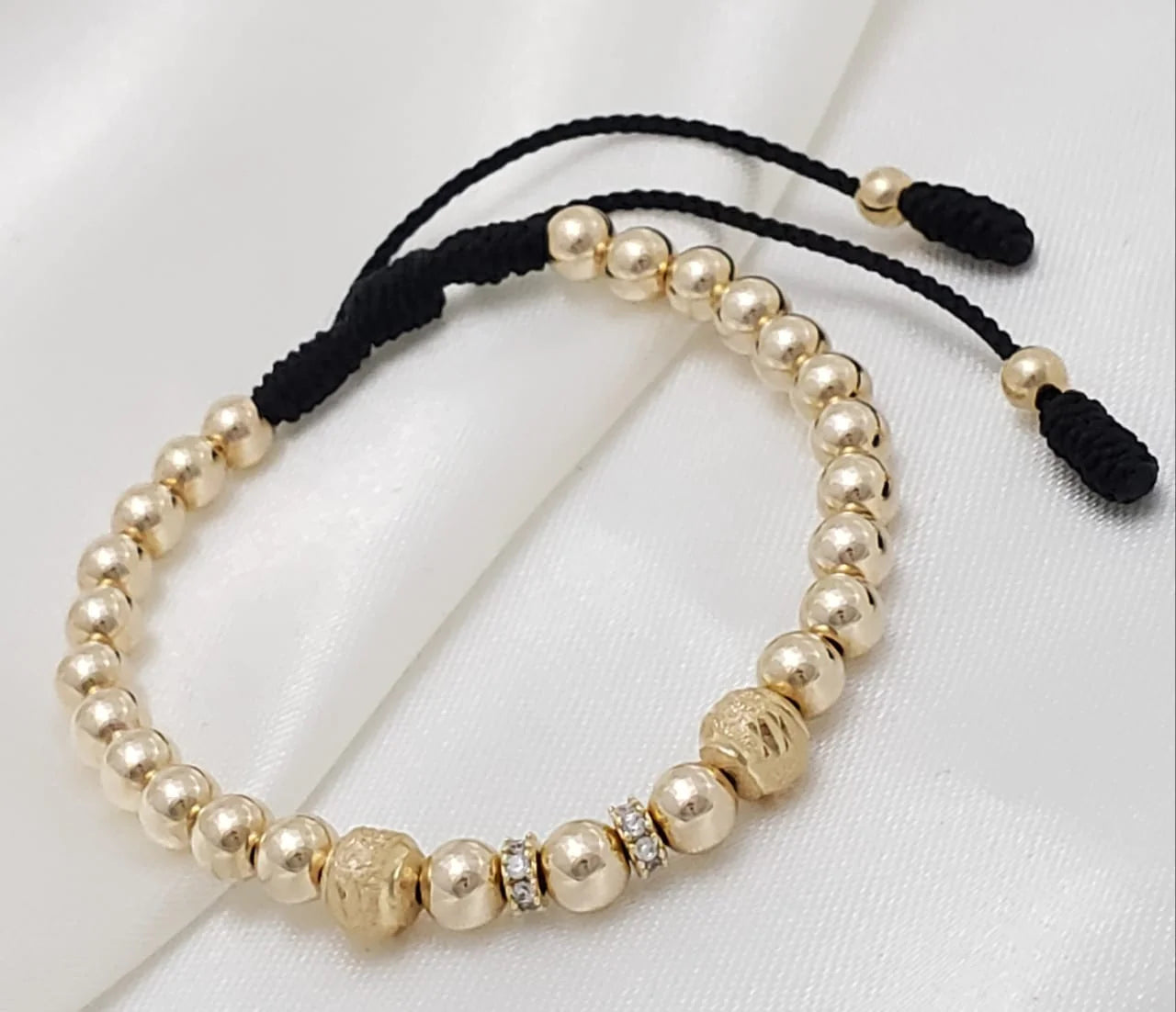 Brazalete con Balin diamantado 6 mm y Balin liso 5 mm