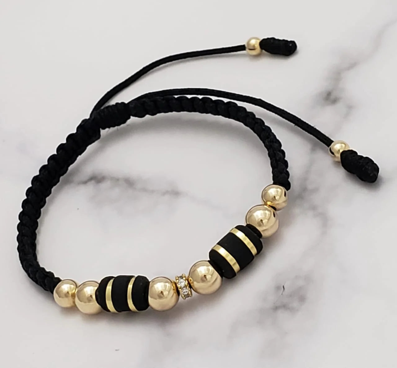 Brazalete con tambor 6 mm, Balin liso 5 y 6 mm mini rondel mitad