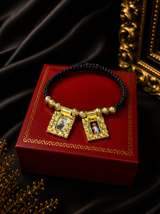 PULSERA PROTECION EN ORO LAMINADO CON BALIN DIAMANTADO