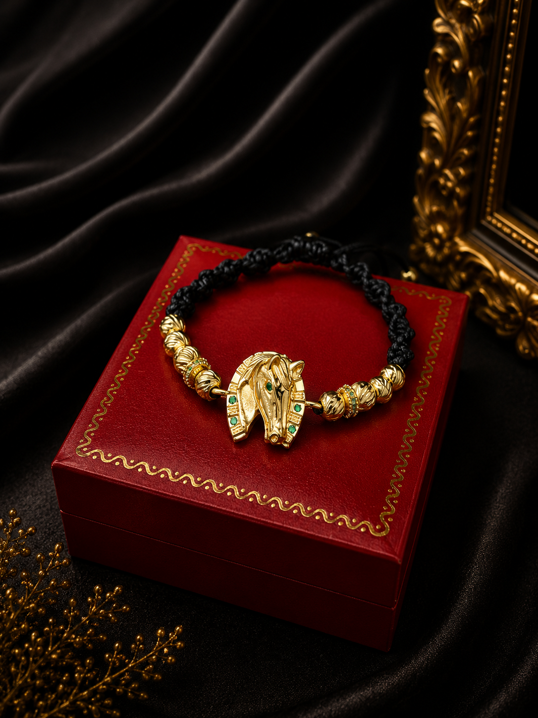 PULSERA HERRAJE CABALLO CON BALIN DIAMANTADO