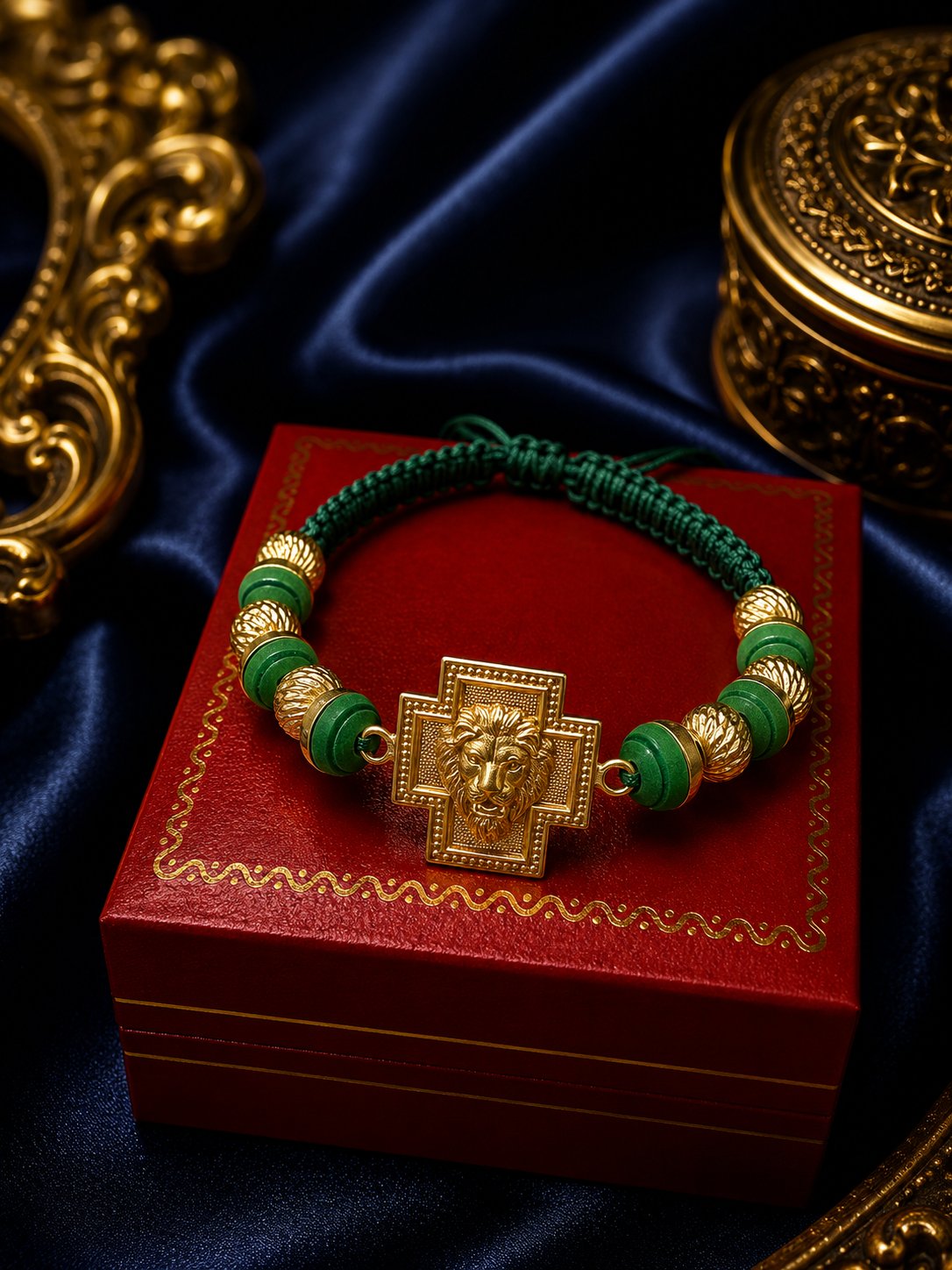 PULSERA DIJE CRUZ PLACA LEON BALIN DIAMANTADO