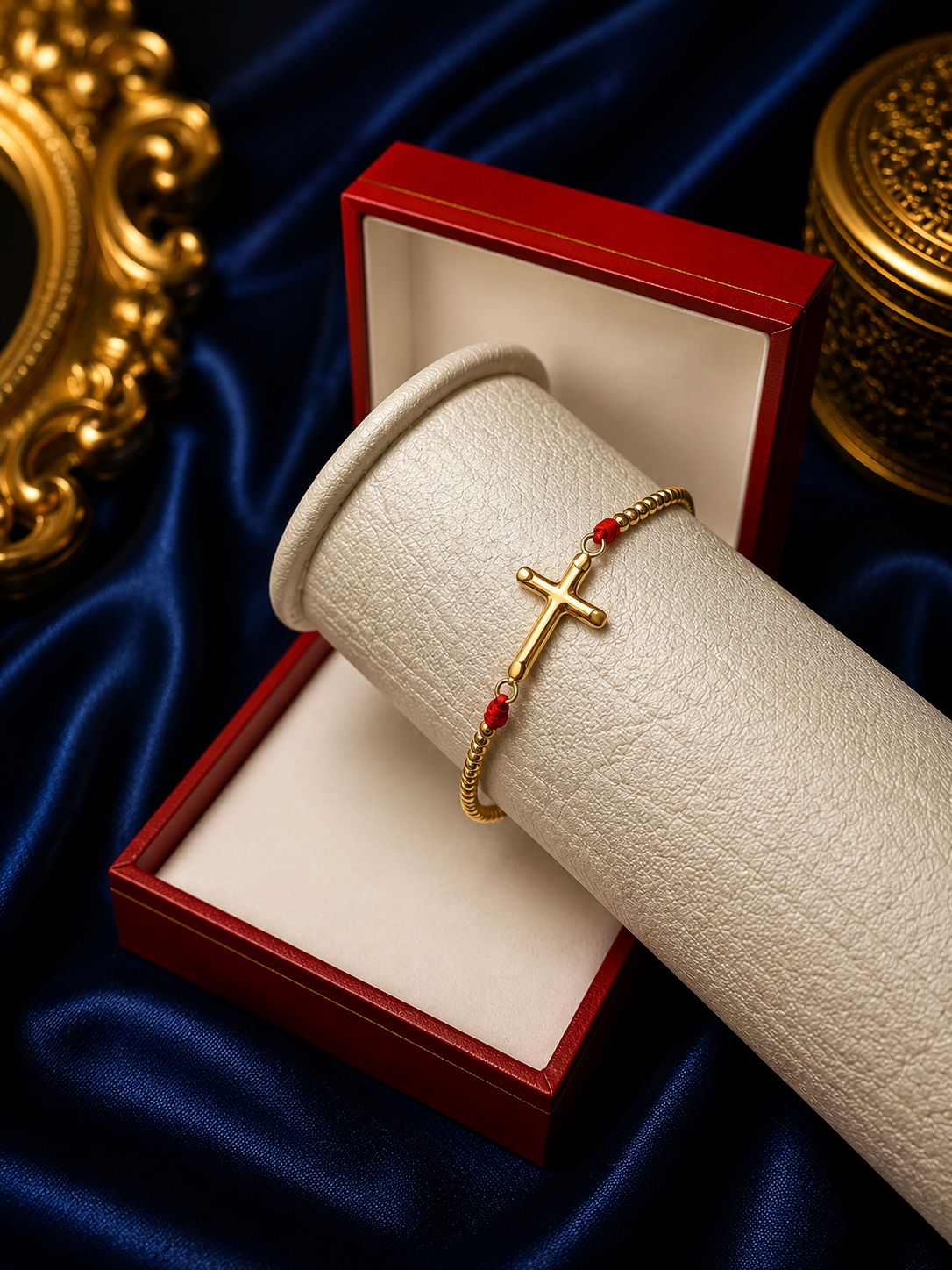 PULSERA CRUZ TUBULAR BALIN LISO CONTINUO