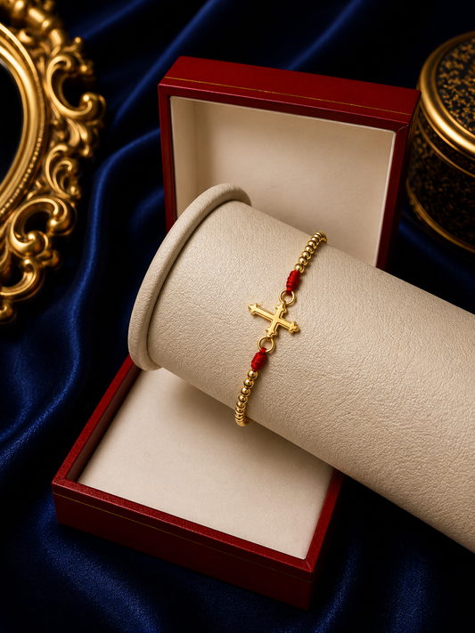PULSERA BALIN LISO CONTINUO DIJE CRUZ