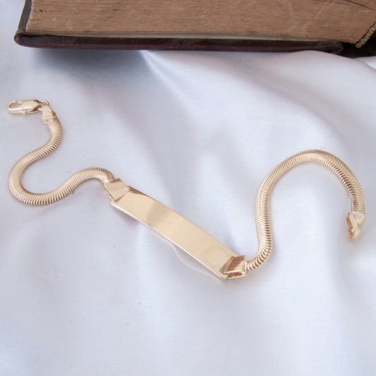 pulsera placa tejido serpiente 21cm 4mm