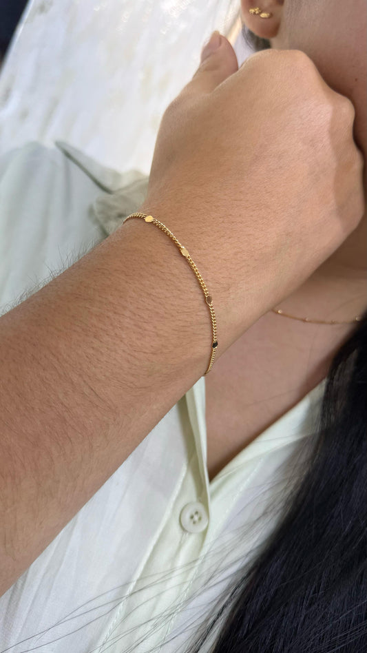 REF 318 PULSERA CUBANA LENTEJA 2MM 18CM
